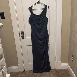 Alex Evenings Navy Maxi Dress with Sparkle